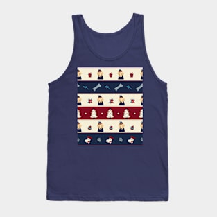 Cute Dog Christmas Patterns, Christmas Approaching Tank Top